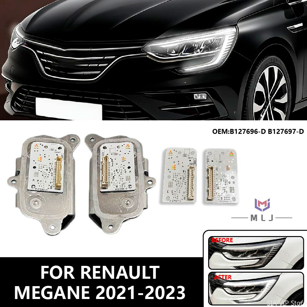 Running Headlamp Led - ルノー メガーヌ 2021-2023 ホワイトライトチップモジュール LEDヘッドライト デイタイムランニングライト