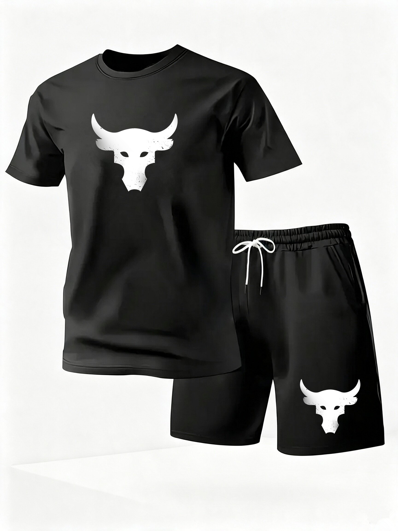 Running Gear Men - 夏用メンズ速乾カジュアル半袖Tシャツ＆ショートパンツセット シティストリートファッション ランニングスポーツ 2ピーススーツ