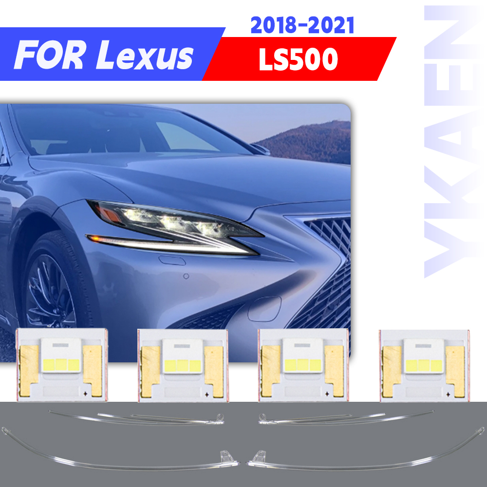 Running Headlamp Led - レクサス LS500 LS500h 2018-2021 ホワイトLEDエンジェルアイズDRLチップボードヘッドライトデイタイムランニングライトチューブライトガイドストリップ