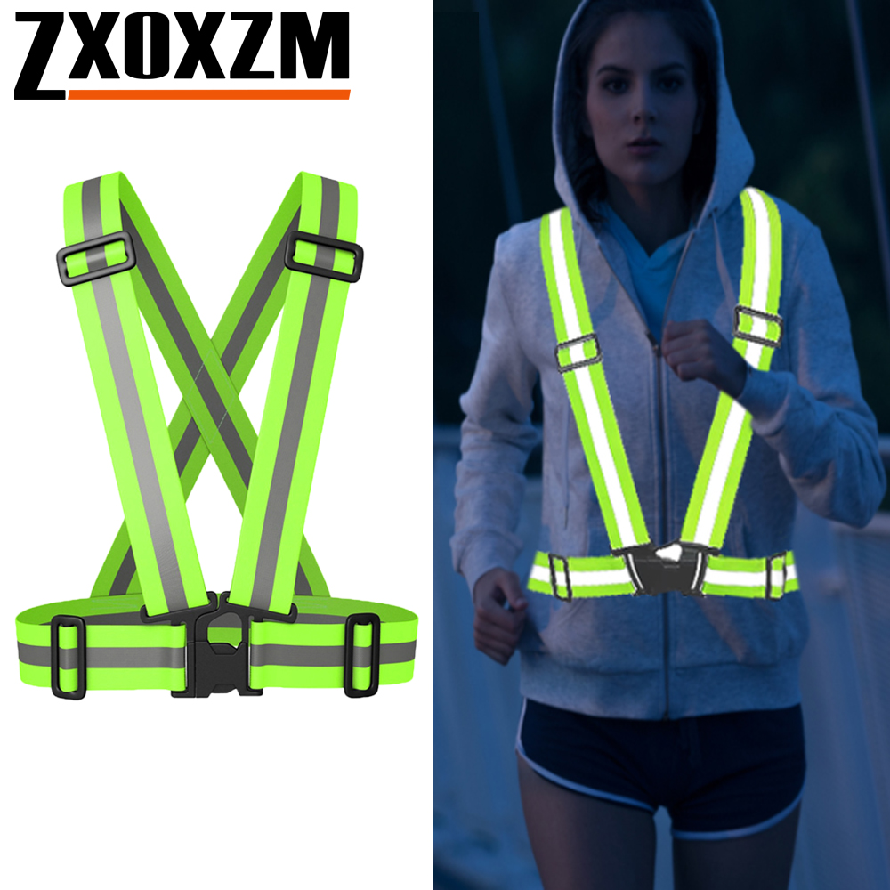 Reflective Running Jacket - 1 個のナイトランニングベスト高視認性反射性、通気性調節可能な安全ベスト、ジョギング、サイクリング、ウォーキング、ハイキング用
