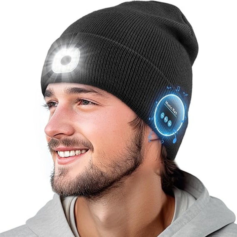 Running Gear To Keep Warm - ナイトランマラソン 夜釣り Bluetooth LEDライト ウォームキャップ USB充電式