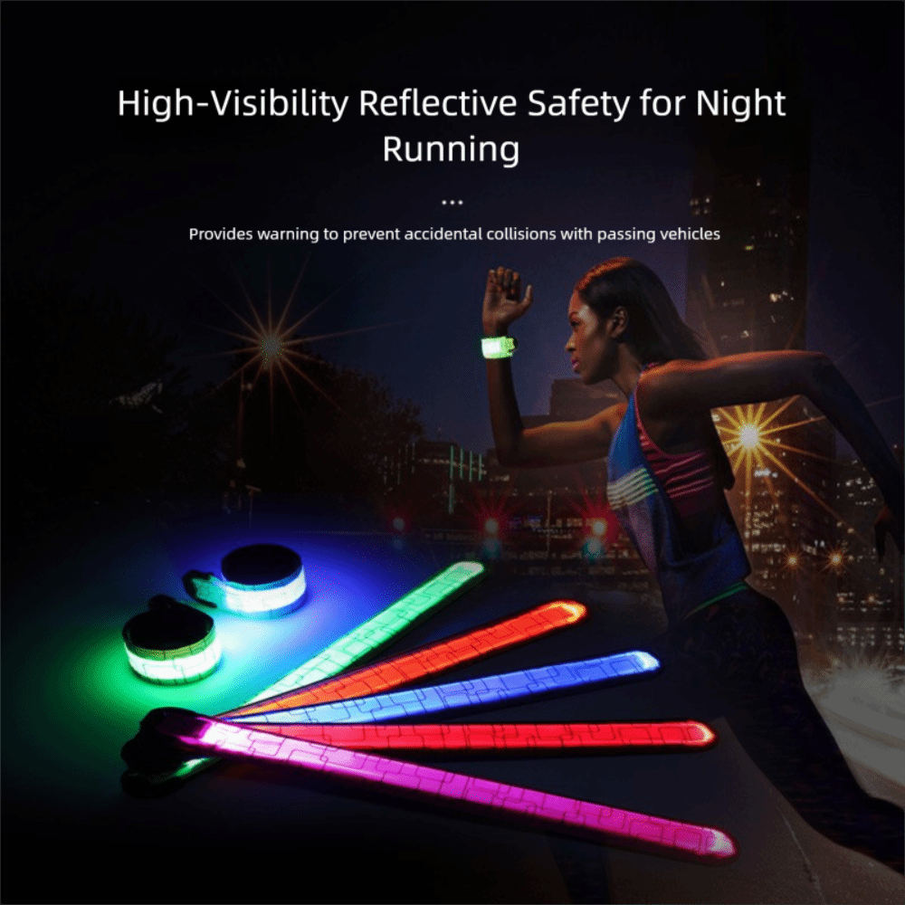 Running Gear Night - バッテリースタイルナイトランニングアームバンド 5 色高視認性 LED ライトバンド USB