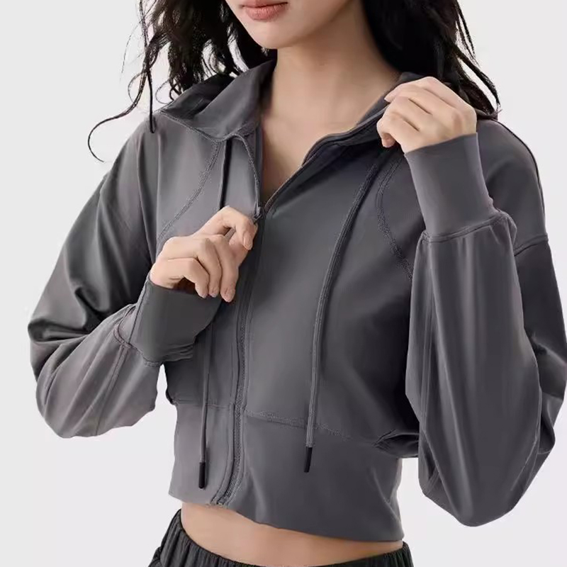 レディース バットフード付き カジュアル ヨガスーツ ジャケ - Winter Running Gear Jacket のレビューと価格