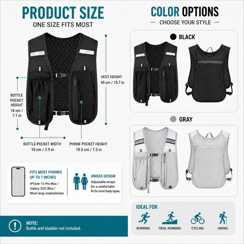 ランニング＆サイクリングスポーツ用反射軽量ベスト、携帯電話収 - Running Gear For Your Phone のレビューと価格