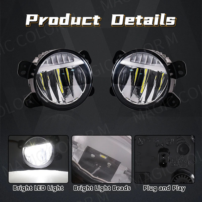 LEDフォグライト,フロントバンパー,車のアクセサリー,jl - Running Gear Accessories のレビューと価格
