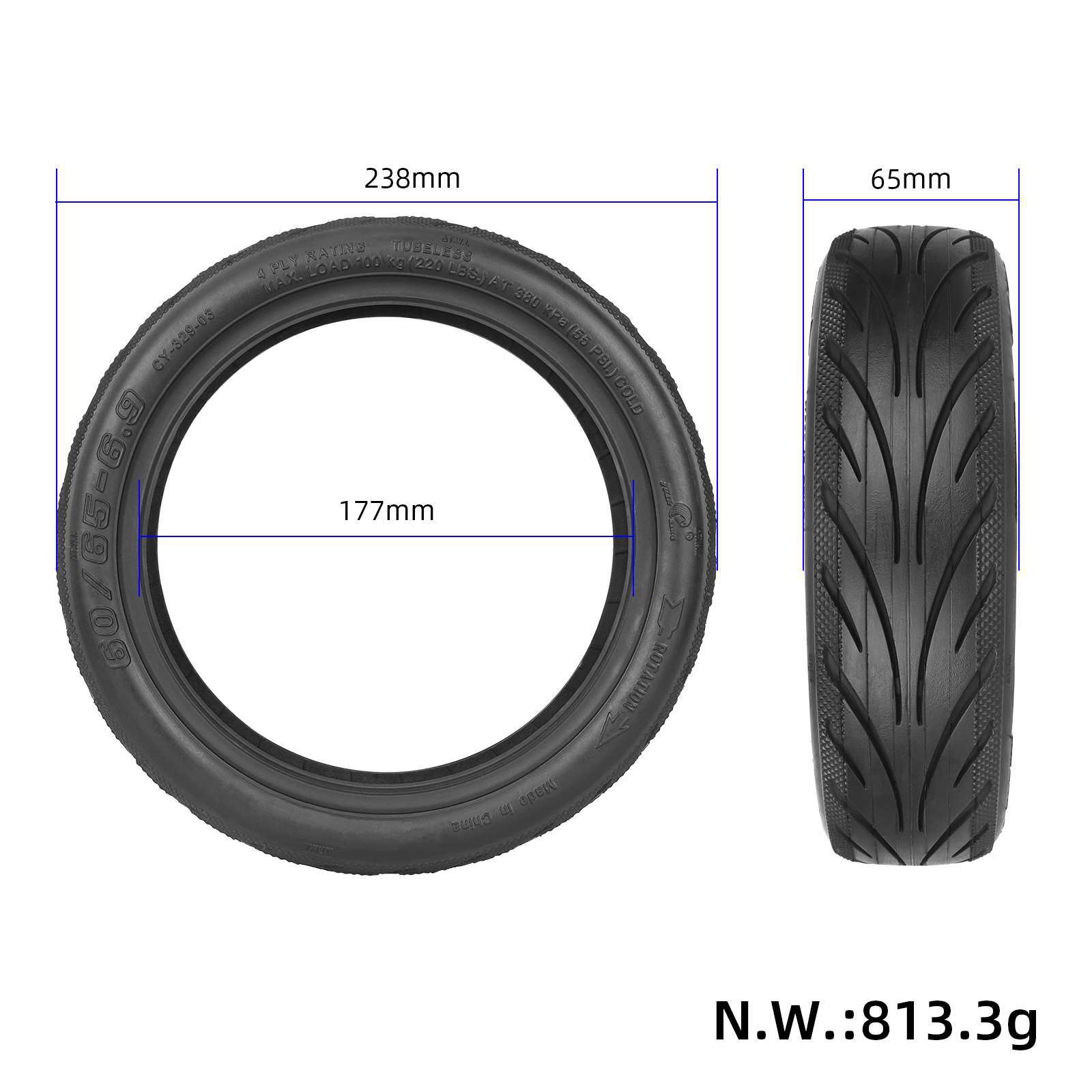 スクーターフロントおよびリアタイヤ 60/65-6.9 60 - Running Gear Accessories のレビューと価格