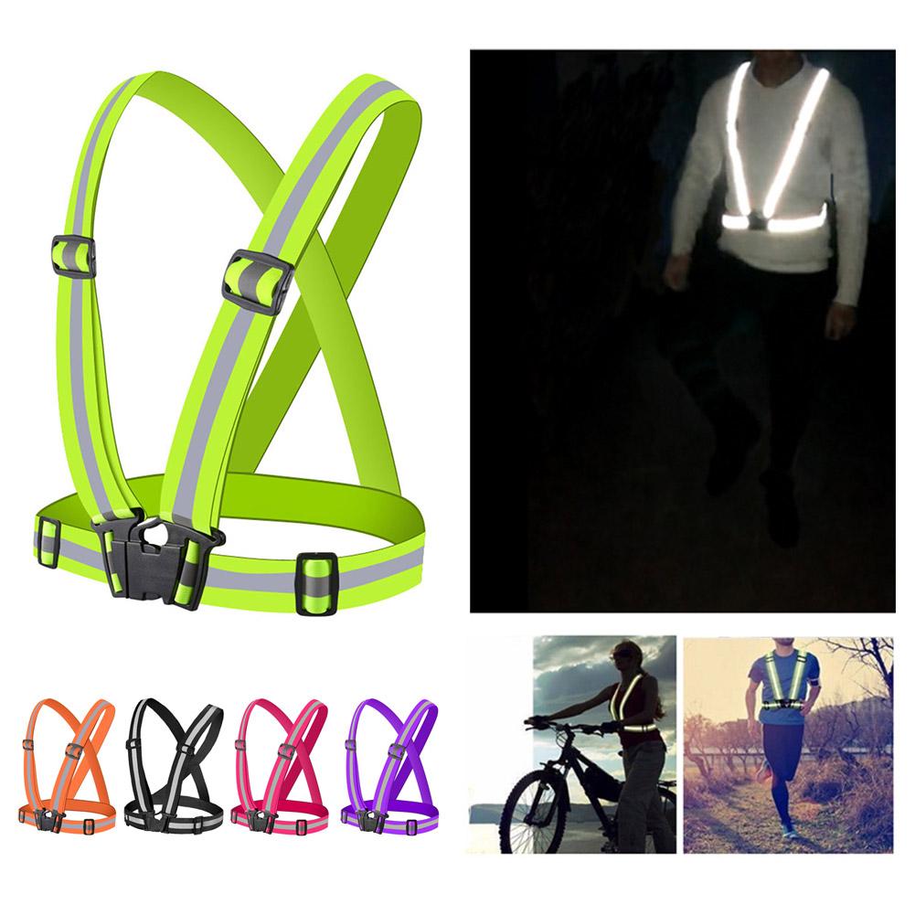 ユニバーサルハイライト調整可能反射ベスト、反射バンド付き、夜 - Running Gear Night のレビューと価格