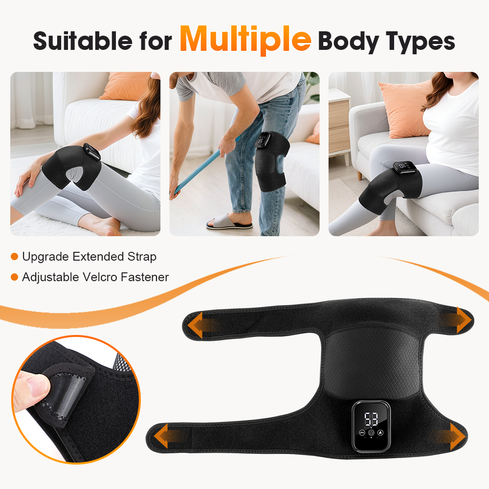 電気加熱式膝マッサージ器、3モード振動膝マッサージ筋肉弛緩、 - Knee Support Brace のレビューと価格