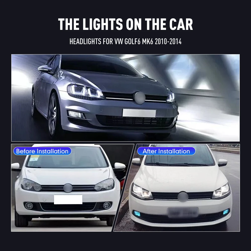 2個入り 車用スタイリングヘッドランプ VW ゴルフ6 MK - Running Headlamp Led のレビューと価格