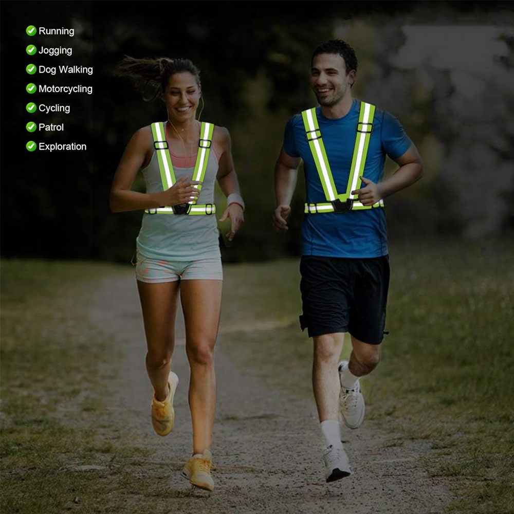 1 個のナイトランニングベスト高視認性反射性、通気性調節可能 - Reflective Running Jacket のレビューと価格