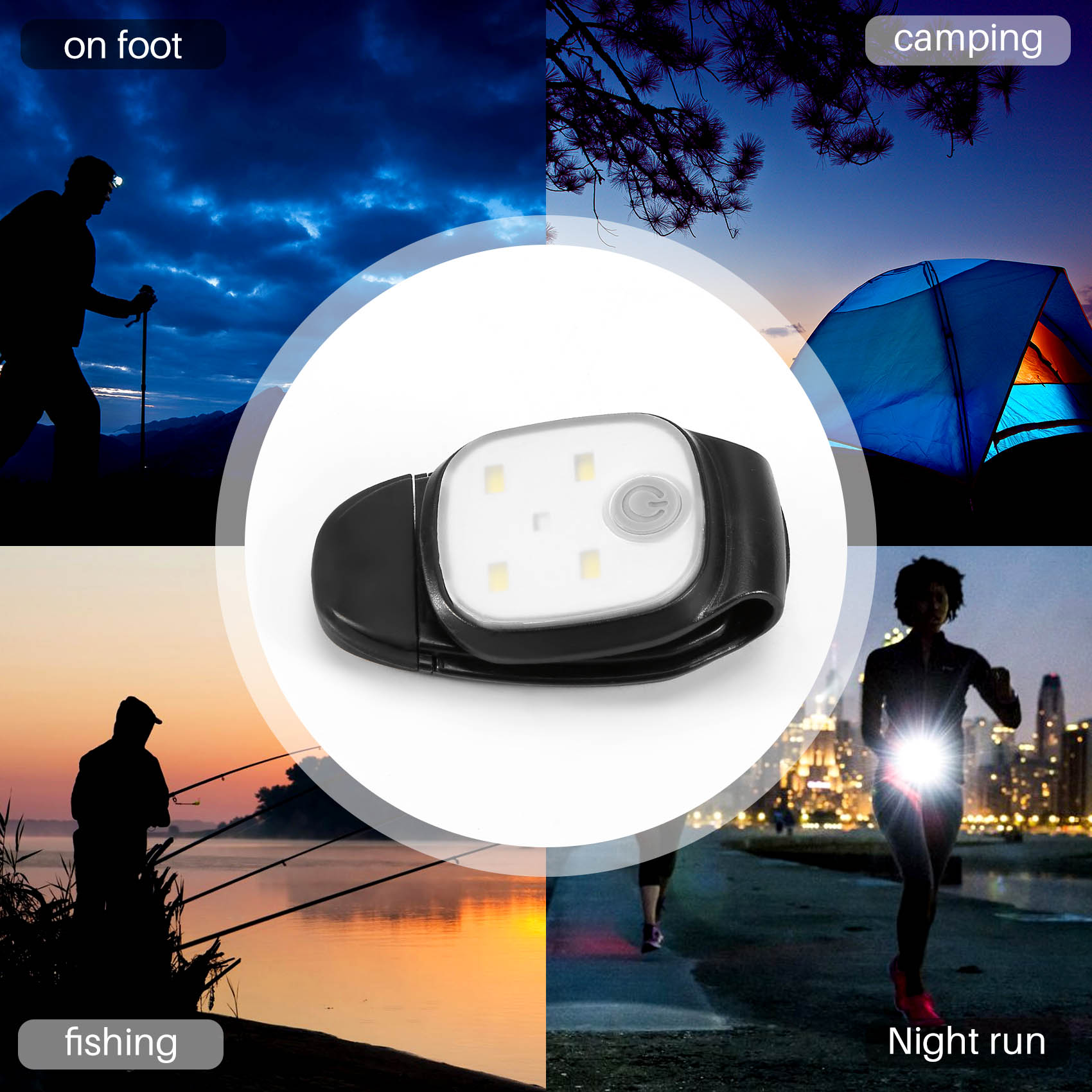 XSXS-アウトドアナイトクリップオンランニングライト反射型 - Running Gear Night のレビューと価格