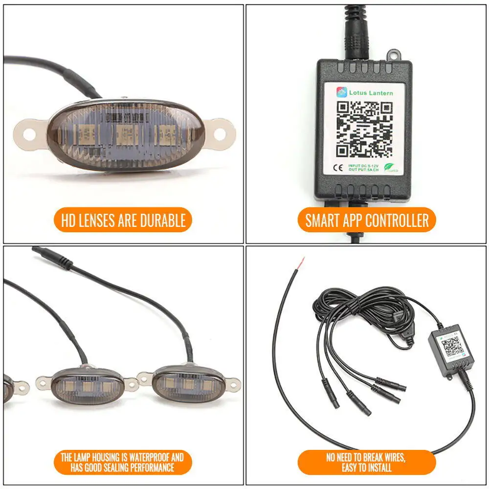 LEDカーフロントグリルライト、ユニバーサルデイランニングラ - Running Gear Accessories のレビューと価格