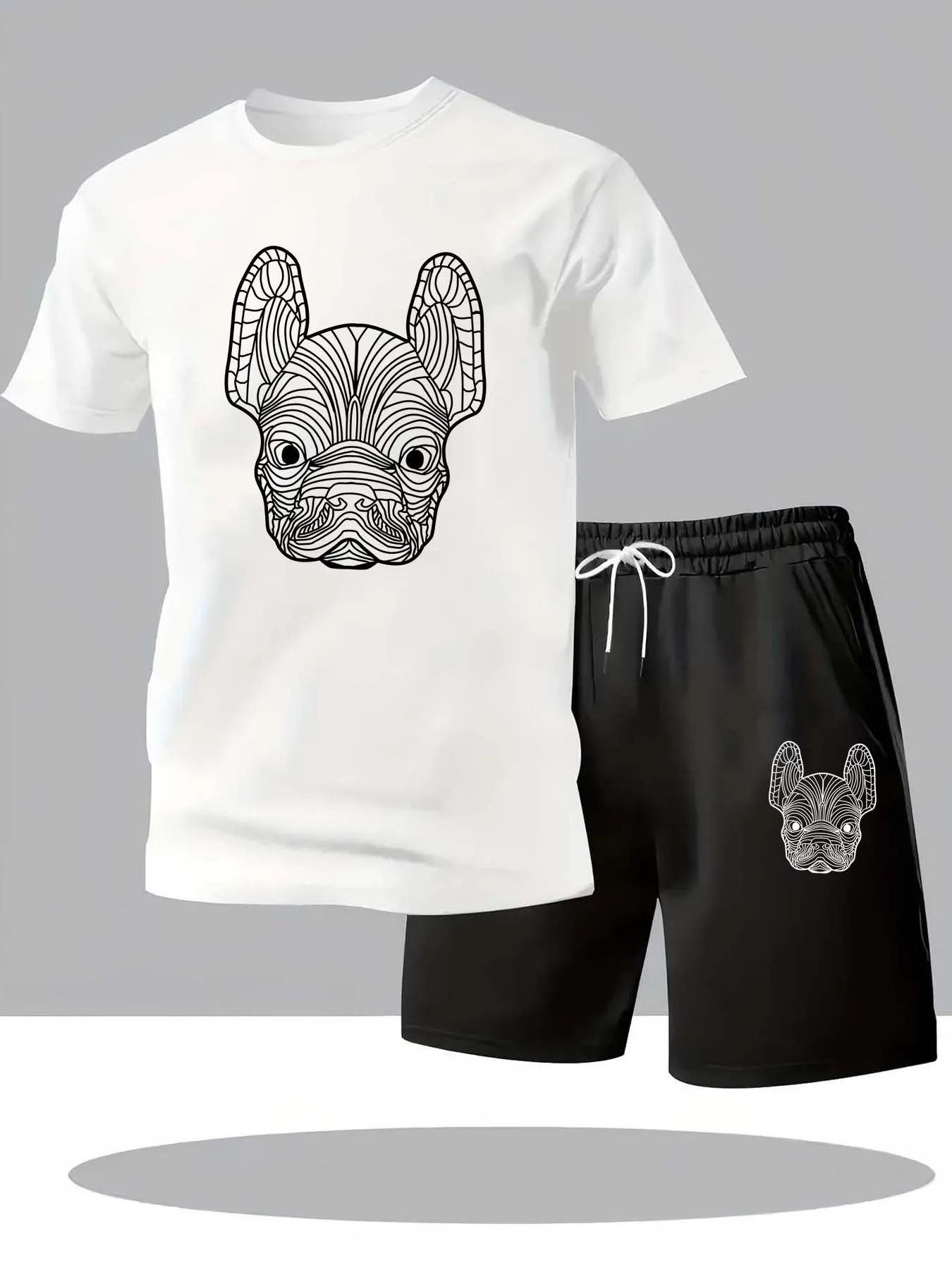 夏のメンズ速乾カジュアル半袖Tシャツとショートパンツセットシ - Running Gear Men のレビューと価格