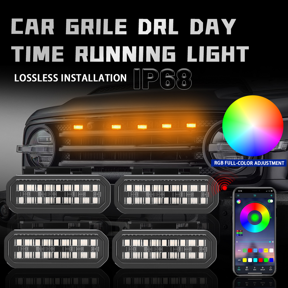 フロンティアPRO-4X用LEDカーフロントグリル照明ユニバ - Running Gear Accessories のレビューと価格
