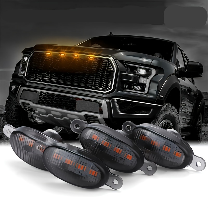 4個/セット 車用LEDグリルライト イエローアンバーライト - Running Gear Accessories のレビューと価格
