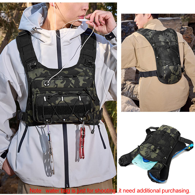 タクティカルバッグ フロントチェストリグベスト バックパック - Reflective Running Jacket のレビューと価格