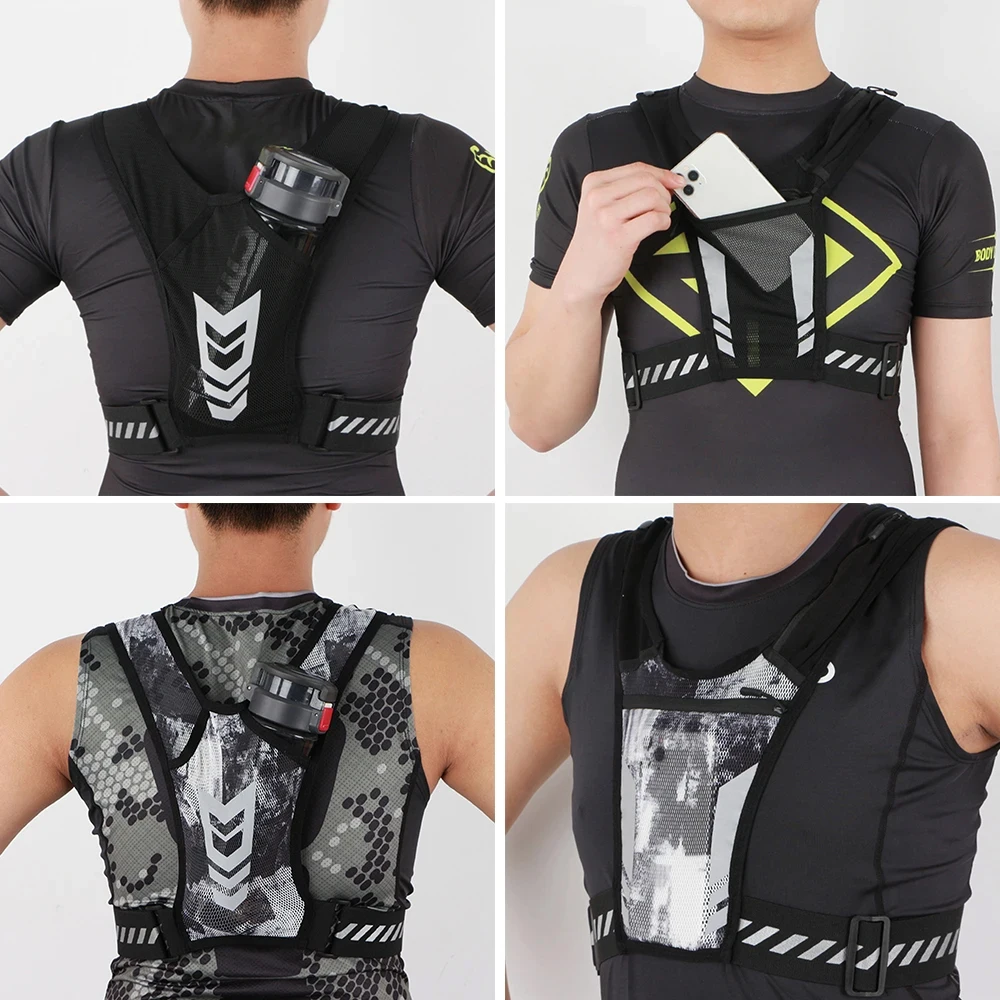 反射ランニングベスト、電話ホルダーとキーポケット付き、調節可 - Running Gear For Your Phone のレビューと価格