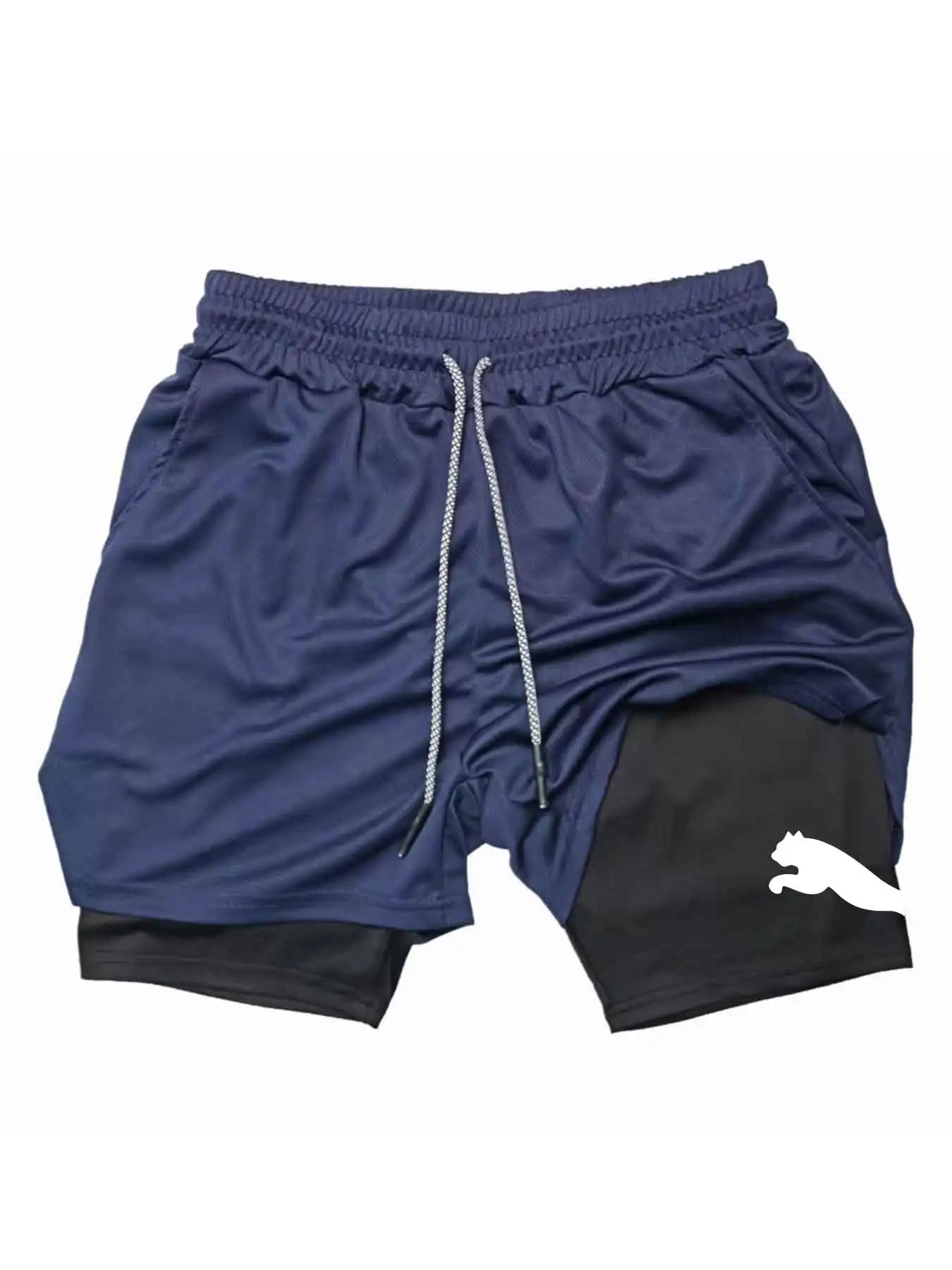 プリントスポーツショーツ 2-in-1 ジムランニングショー - Running Gear Men のレビューと価格