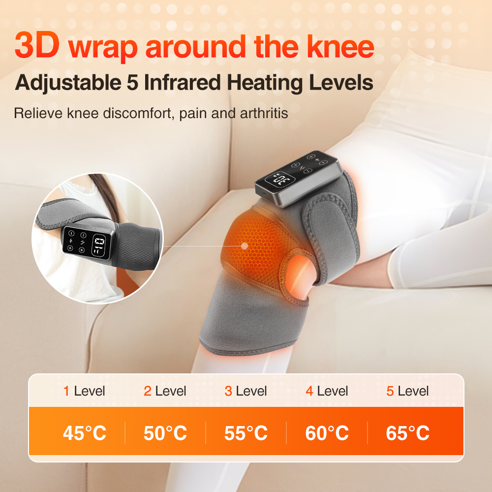 電動膝パッドマッサージャー 3つの振動モード 5段階レベル調 - Knee Support Brace のレビューと価格